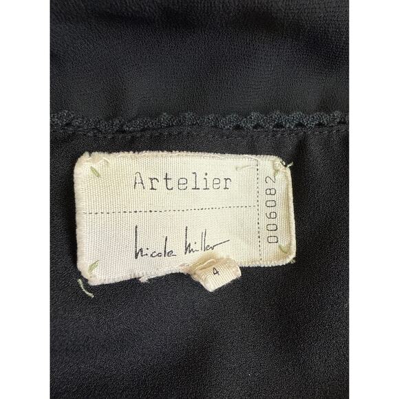 Nicole Miller Artelier Black Floral Lace Sleeveless Camisole Maxi Tank Dress 4 - Picture 4 of 5